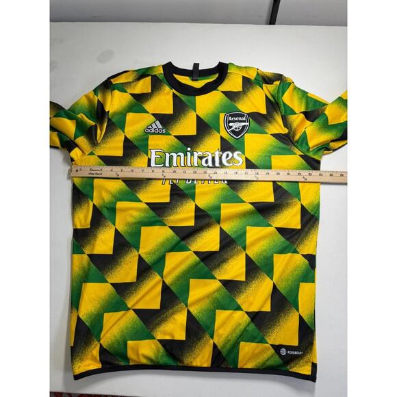 Arsenal Adidas Jamaica 2022 2023 Pre-Match Fleece Lined Jersey Large - Picture 5 of 6